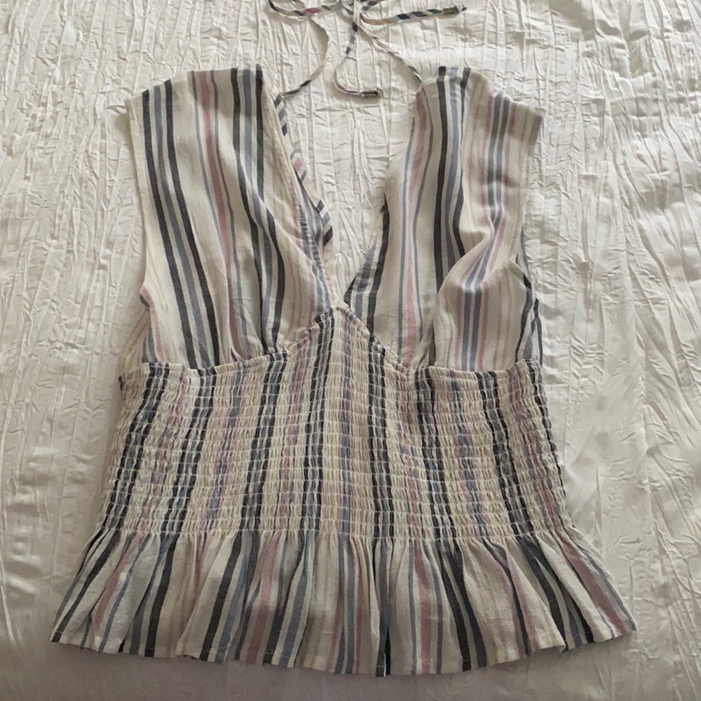 Smocked plunge top